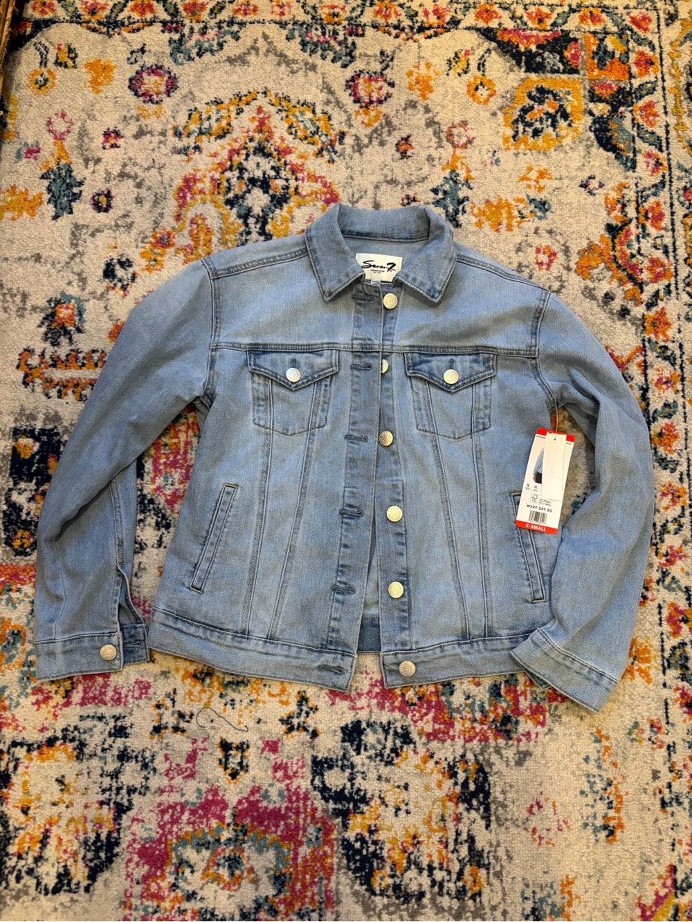 Seven7 Light Blue Denim Jacket with Button Front